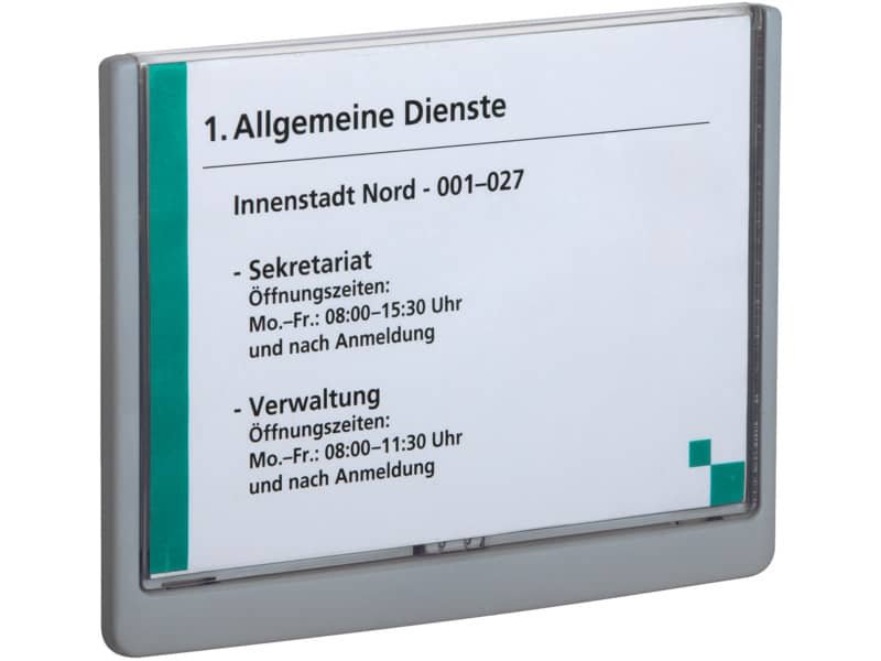 Targhe DURABLE CLICK SIGN ABS trasparente/grafite A5 210×148,5 mm 486637