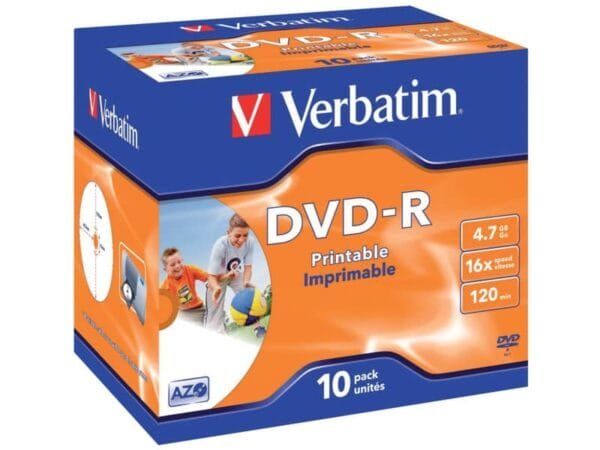 DVD-R Verbatim standard stampabile 4.7 GB - Velocit… 16x Jewel Case conf. da 10 - 43521