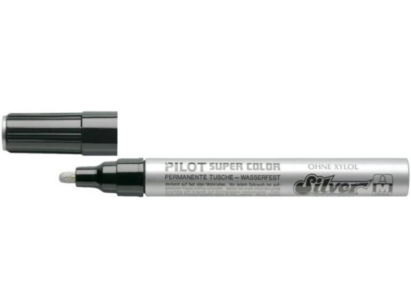Marcatore a vernice Pilot Super Color punta in fibra di acrilico 4,5 mm argento - 002440