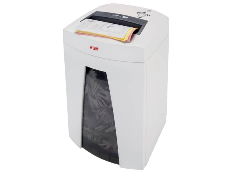 Distruggidocumenti uso moderato HSM SECURIO C18 – P-2 – 25 L – taglio a strisce 5,8 mm – bianco – 1911121