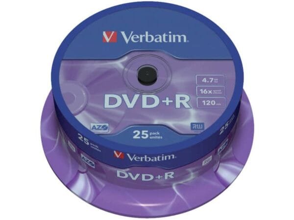 DVD+R Verbatim 16x 4.7 GB Spindle Case da 25 dvd - 43500
