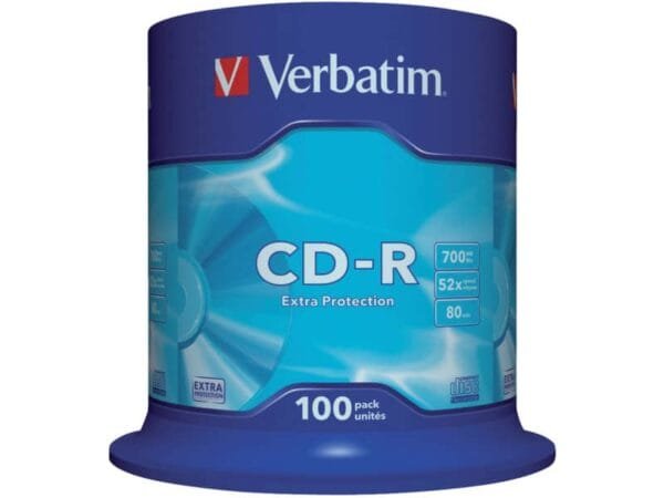 CD-R Extra Protection Verbatim 700 MB 52x Spindle Case da 100 cd-r - 43411