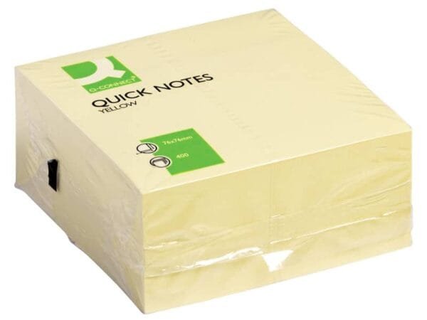 Foglietti riposizionabili Q-Connect 76x76 mm giallo blocchetto da 400 ff - KF01346FSC