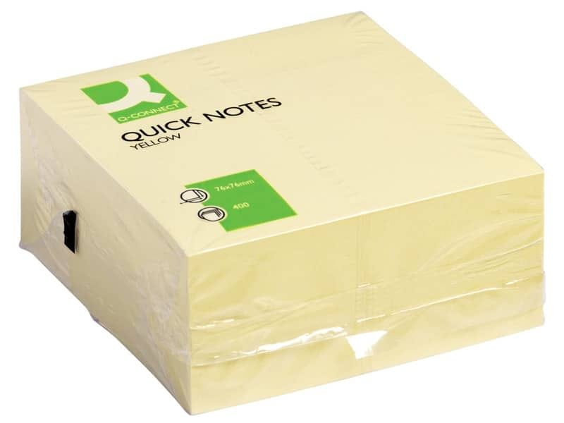 Foglietti riposizionabili Q-Connect 76×76 mm giallo blocchetto da 400 ff – KF01346FSC