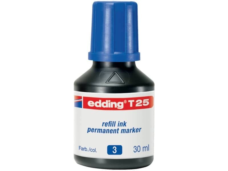 Inchiostro permanente per ricarica edding T 25 blu – 30 ml E-T25 003