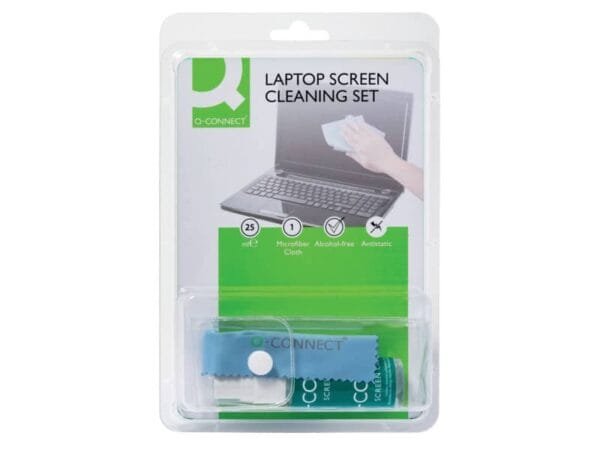 Kit pulizia laptop Q-Connect Spray da 25ÿml + panno KF32158A