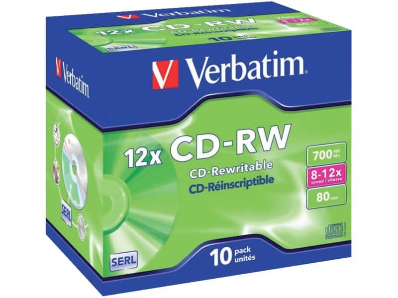 CD-RW Verbatim 12x 700 MB  Conf. 10 pezzi – 43148
