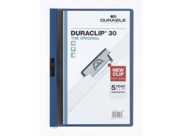Cartellina con clip Durable DURACLIP© A4 - dorso 3 mm - capacit… 30 fogli blu - 220007