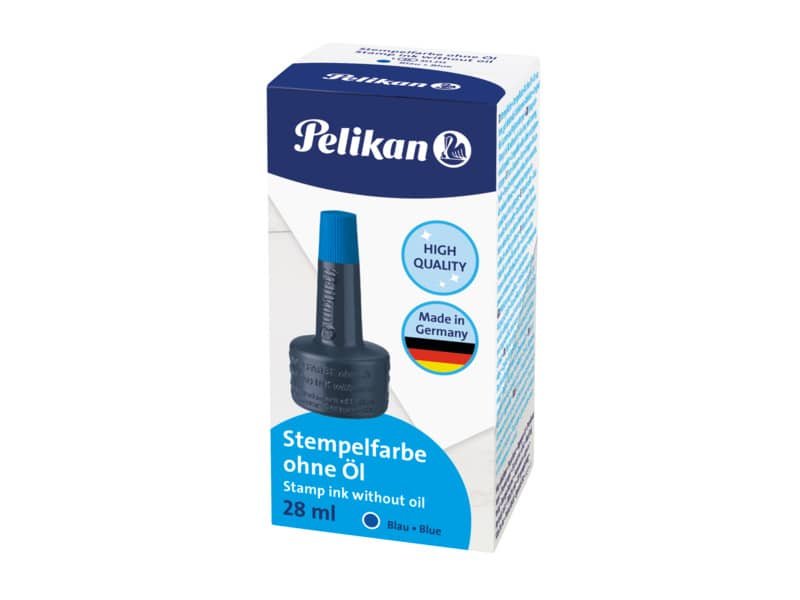 Inchiostro per timbri senza olio Pelikan flacone 28 ml blu 351213