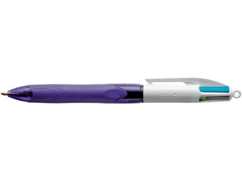 Penna a sfera a scatto BIC 4 Colours Grip Fashion M 1 mm viola 8922901