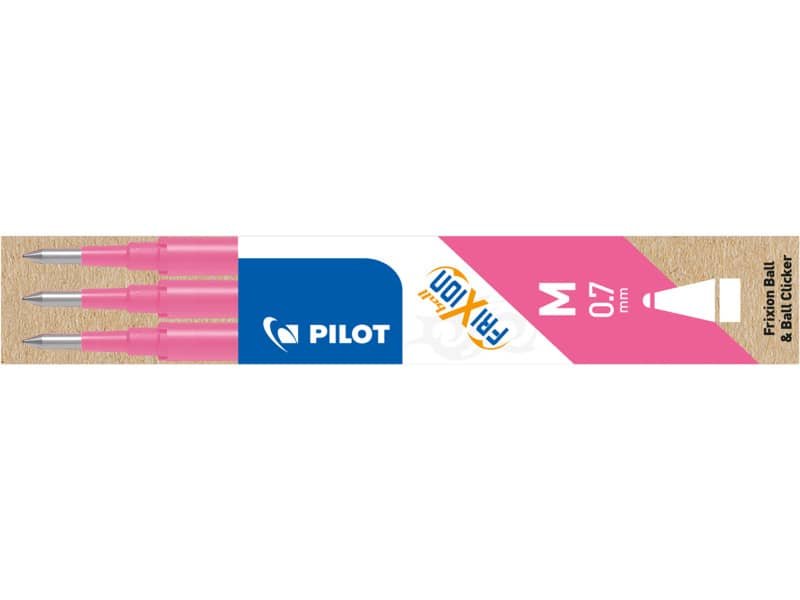 Refill penne a sfera Pilot Frixion Ball e Clicker 0,7 mm rosa Set 3 pezzi – 006648