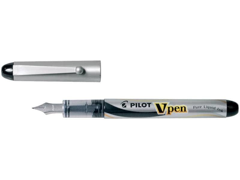 Penna stilografica usa e getta Pilot V-Pen Silver M nero tratto 0,5 mm 007570