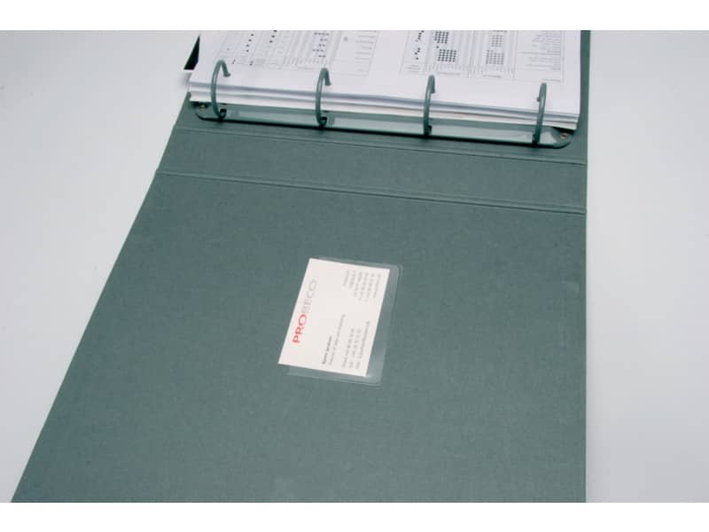 Tasche adesive portabiglietti Q-Connect ppl 60×95 mm trasparente apertura lato lungo  conf. da 10 – KF27039