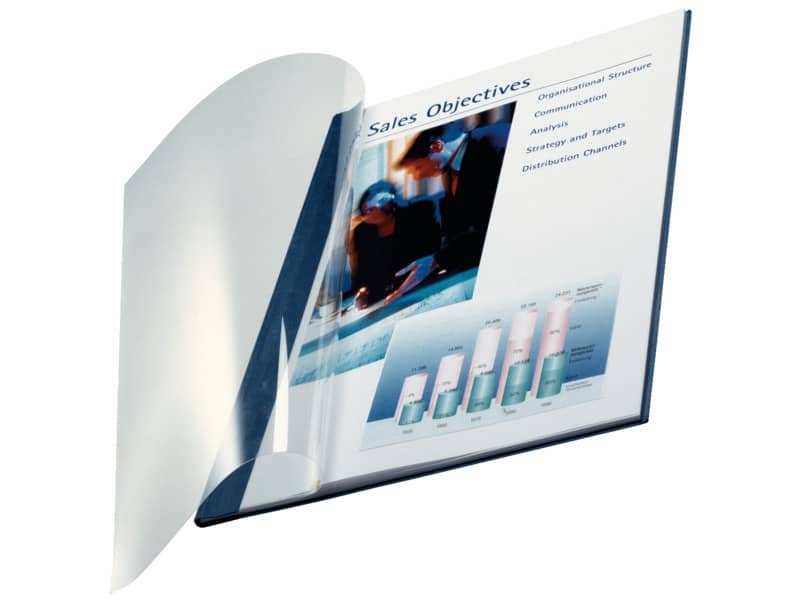 Copertina flessibile max 71-105 fogli Leitz impressBIND in PPL con dorso da 10,5 mm A4 blu  conf. da 10 – 74140035
