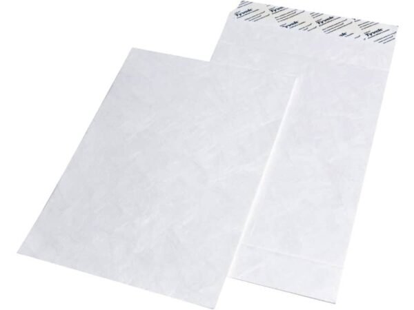 Buste a sacco con soffietti e strip bianche 229x324x38 mm - conf. 100 pz Tyvek formato C4 - 11841
