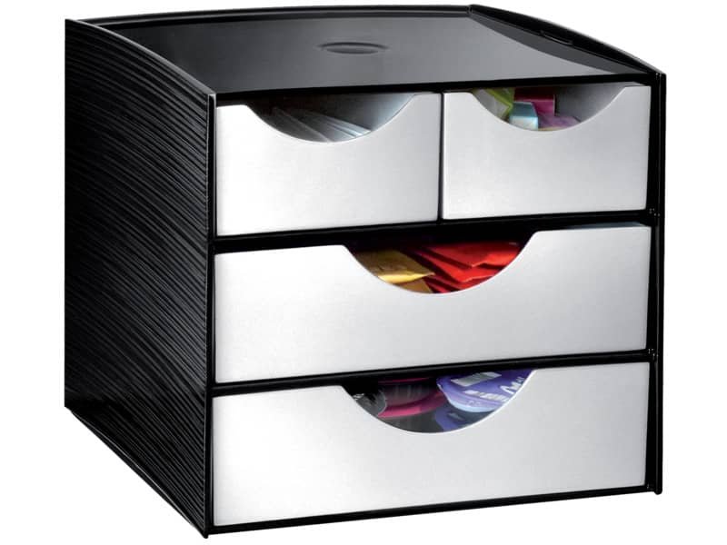 Cassettiera da tavolo CEP Take a break 4 cassetti 18,5×18,6×17,5 cm nero 1082110561