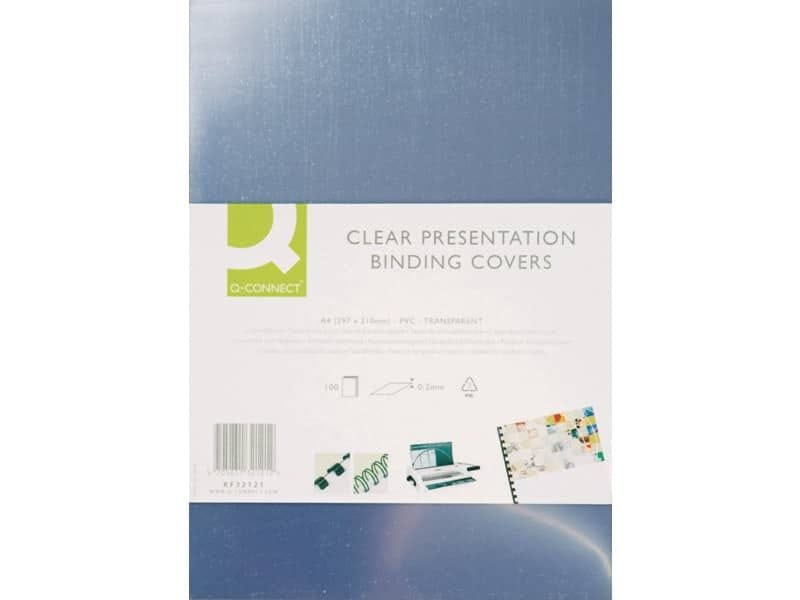 Copertina per rilegatura Q-Connect A4 250 æm trasparente conf. 100 pezzi – KF24011