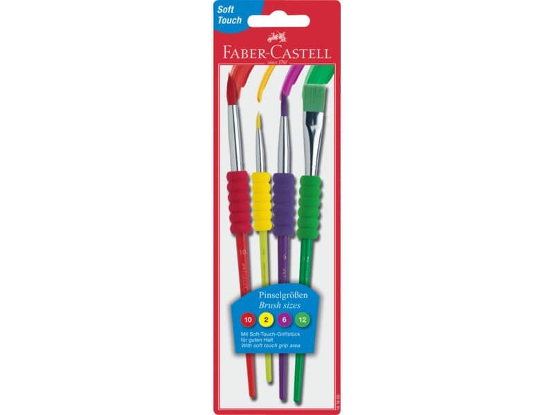 Pennelli Faber Castell Soft touch conf. 4 pezzi in blister – 481600