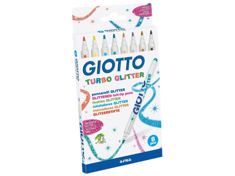 Pennarelli Giotto Turbo Glitter in conf. da 8 colori assortiti F425800