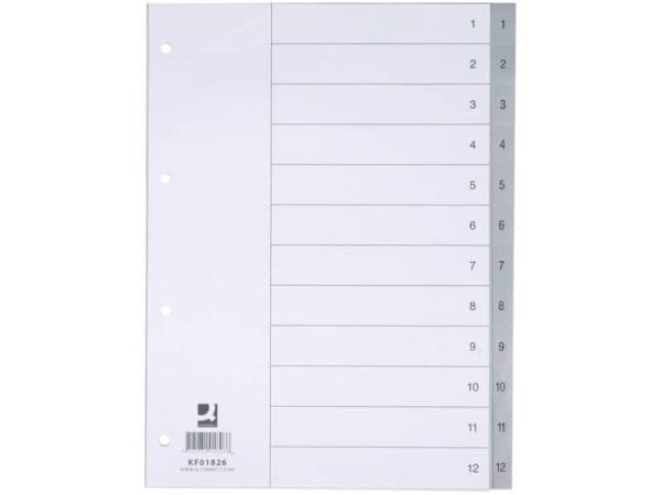 Divisore numerico Q-Connect grigio 22,5x KF01826