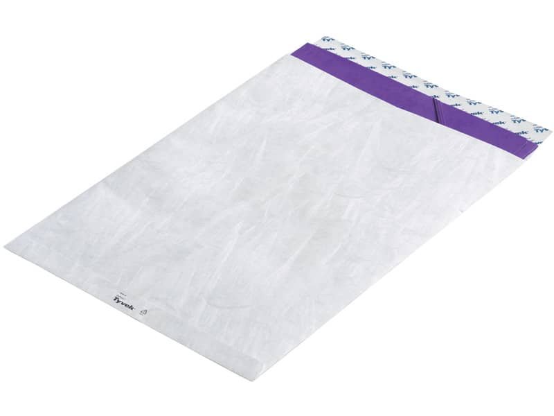 Buste a sacco piatte con strip bianche 305×394 mm – Tyvek formato E4 – conf. 500 pz – 11786