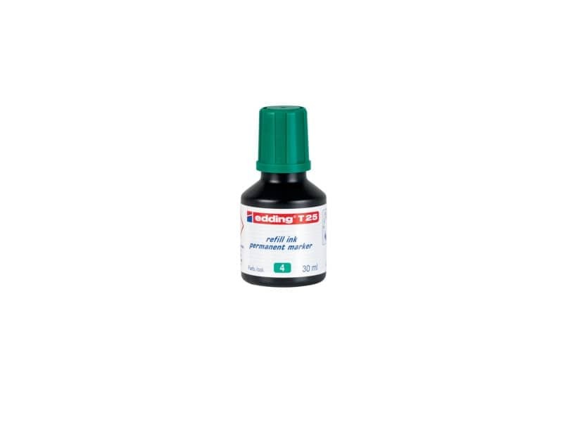 Inchiostro permanente per ricarica edding T 25 verde – 30 ml E-T25 004