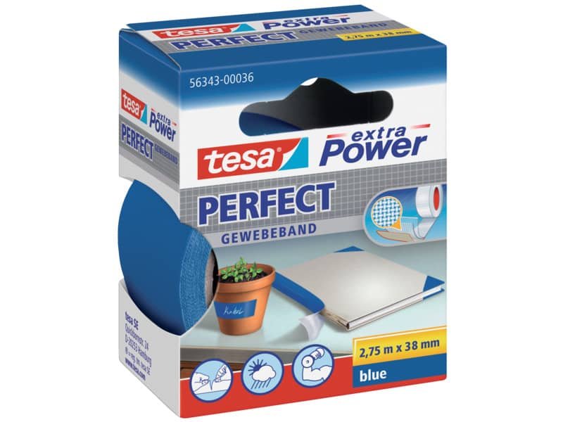 Nastro in tela plastificato XP Perfect 38 mm x 2,75 m Tesa blu 56343-00036-03