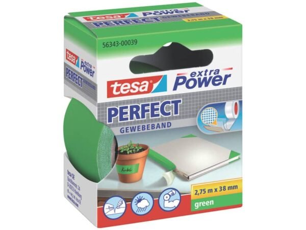 Nastro in tela plastificato XP Perfect 38 mm x 2,75 m Tesa verde 56343-00039-03