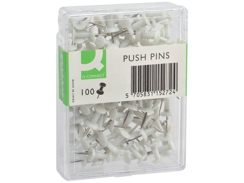 Spilli per bacheca Q-Connect bianco  conf. da 100 – KF15272