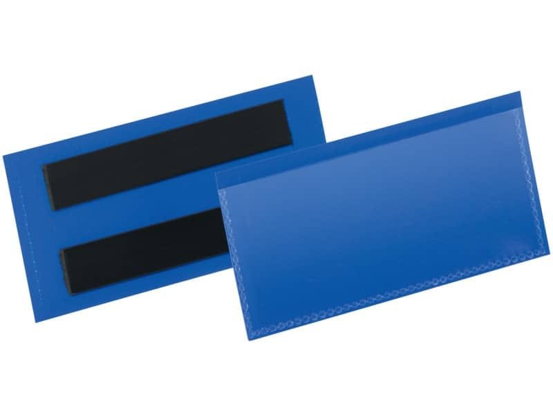 Tasche per identificazione Durable con bande magnetiche blu f.to esterno mm. 113×5- inserto 100x38mm cf. 50 – 174107