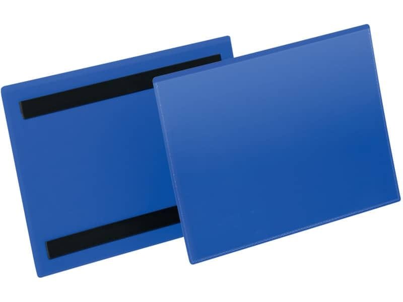 Tasche per identificazione Durable con bande magnetiche blu f.to esterno mm. 223×163- inserto A5 orizz. cf 50- 174307