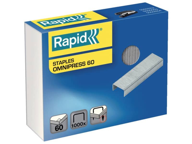 Punti metallici Rapid 26/8+ Omnipress fino a 60 fogli conf. da 1000 – 5000561