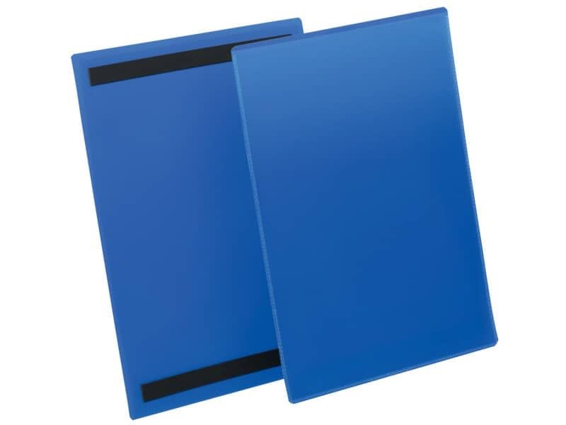 Tasche per identificazione Durable con bande magnetiche blu f.to esterno mm. 223×313- inserto A4 vert. cf. 50- 174407