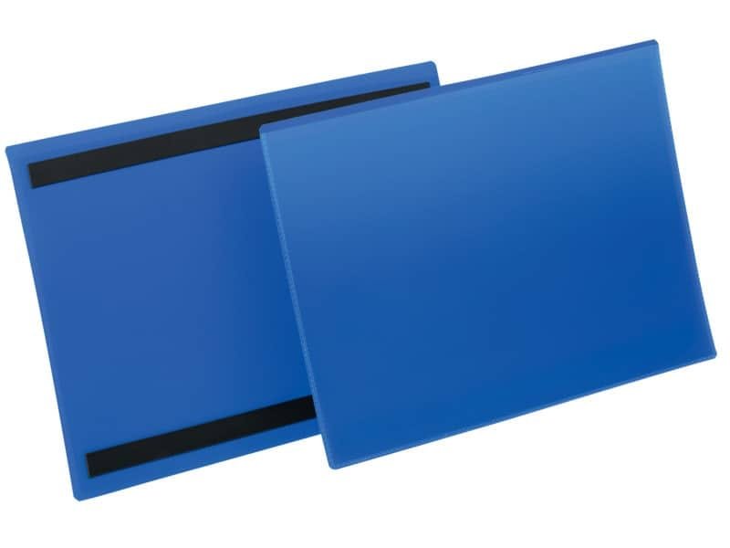 Tasche per identificazione Durable con bande magnetiche blu f.to esterno mm. 311×225- inserto A4 orizz. cf 50- 174507