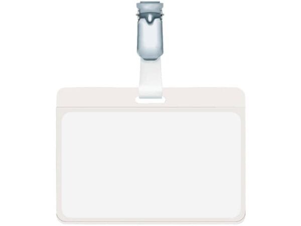 Portanomi con clip DURABLE tasca aperta trasparente inserto 60x90mm conf. 25 - 810619