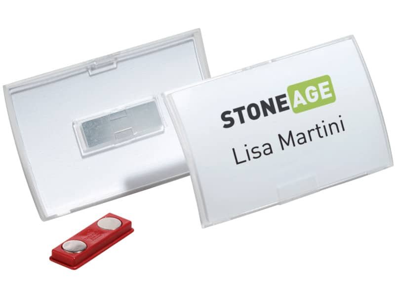 Portanome Durable Click Fold 54×90 mm in PPL trasparente con magnete 8215-19
