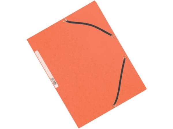 Cartellina a 3 lembi con elastico Q-Connect 24,3x32 cm cartoncino manilla 375 g/mý arancio - KF02170