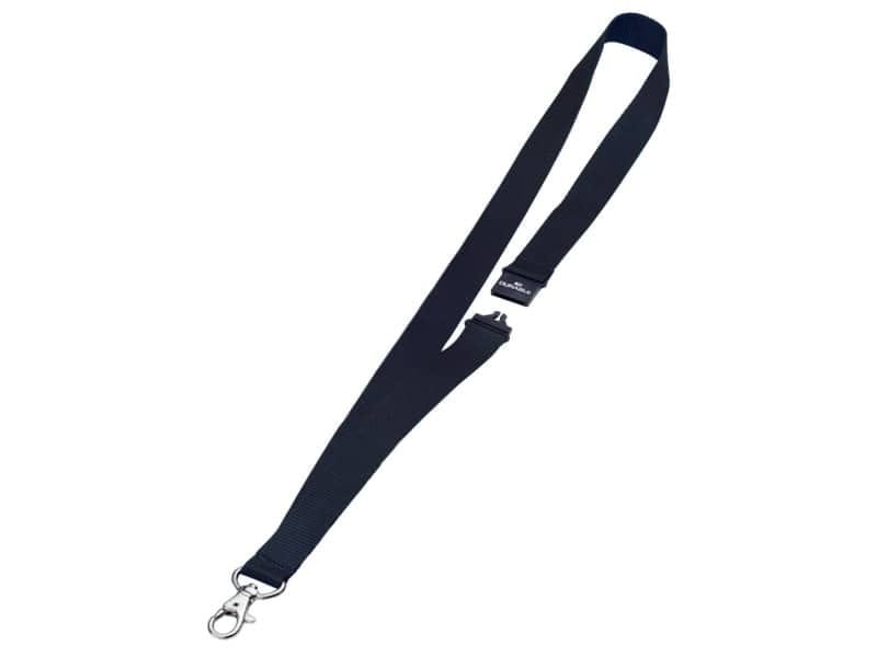 Cordoncino per portabadge DURABLE tessuto nero 20mm x 44cm conf. 10 – 813701