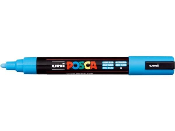 Marcatore a tempera POSCA Uni-Ball punta tonda 1,8-2,5 mm azzurro M PC5M AZ