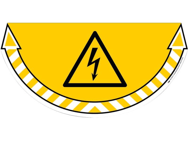 Adesivi Segnalatori CEP rischio elettrico PVC 700×350 mm. sp 0,2 mm giallo – 170105005