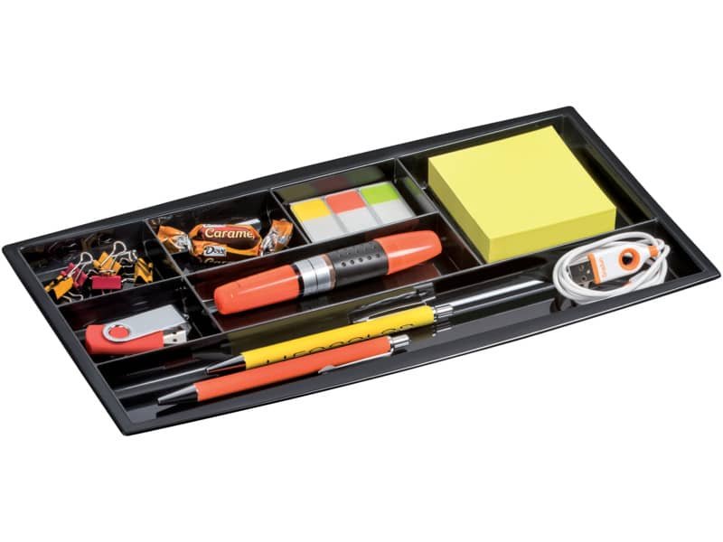 Organizer da cassetto CEP in polistirolo con 7 scomparti nero 34,4x18x2 cm – 1014940161