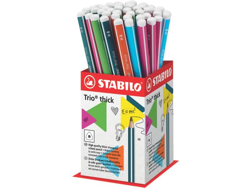 Mini display da banco Stabilo Trio Thick HB – 48 pezzi – colori fusto assortiti 399/48-1HB