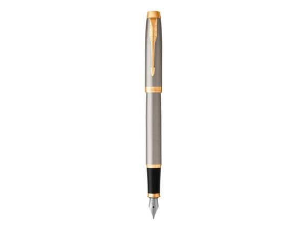 Penna stilografica Parker IM punta M inchiostro blu Brushed Metal GT - 1931656