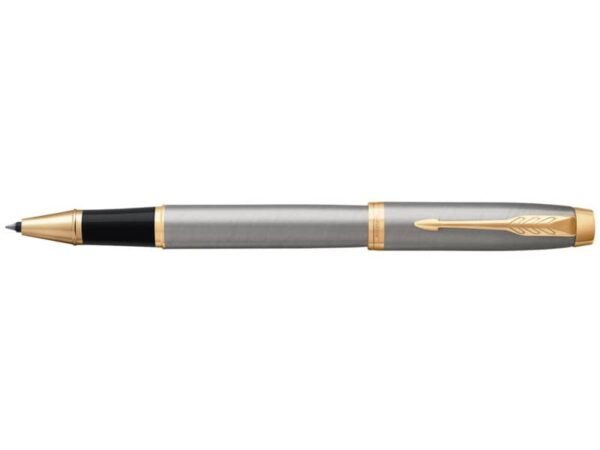 Penna roller Parker IM punta F inchiostro nero Parker Brushed Metal GT 1931663