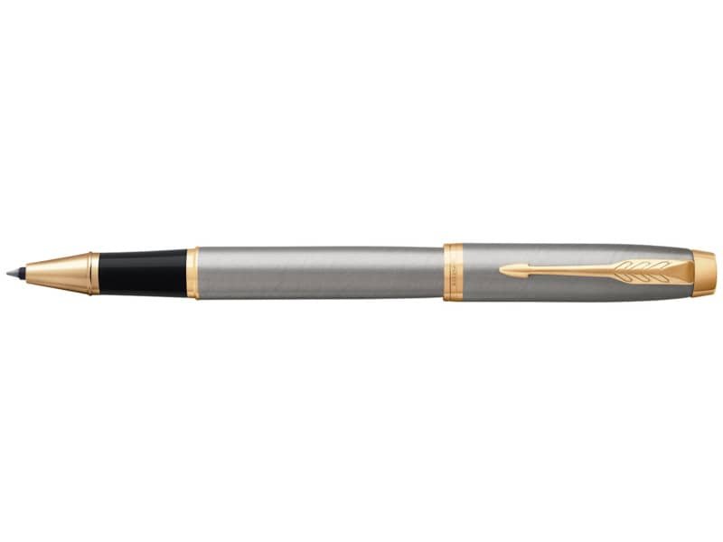 Penna roller Parker IM punta F inchiostro nero Parker Brushed Metal GT 1931663