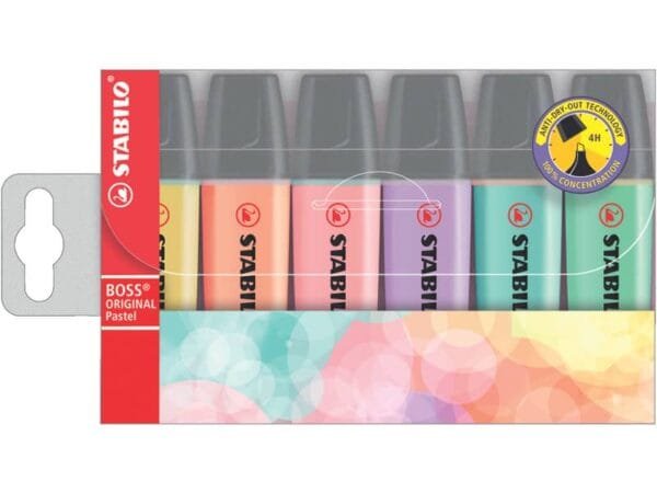 Evidenziatori Stabilo Boss Original Pastel 2-5 mm assortiti astuccio da 6 - 70/6-2