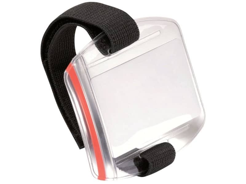 Portabadge da braccio Durable OUTDOOR SECURE 54×87 mm con velcro nero/trasparente Conf. 10 pezzi – 841419