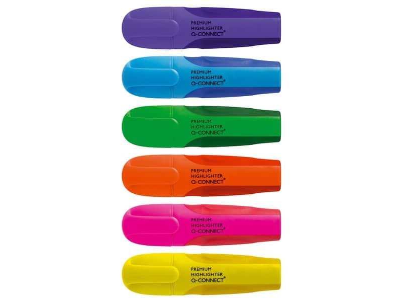 Evidenziatore Q-Connect 2-5 mm  astuccio da 6 colori – KF16042