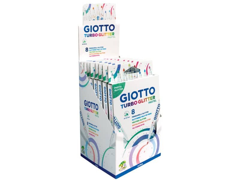 Pennarelli Giotto Turbo Glitter in conf. da 8 colori Pastel assortiti F426300