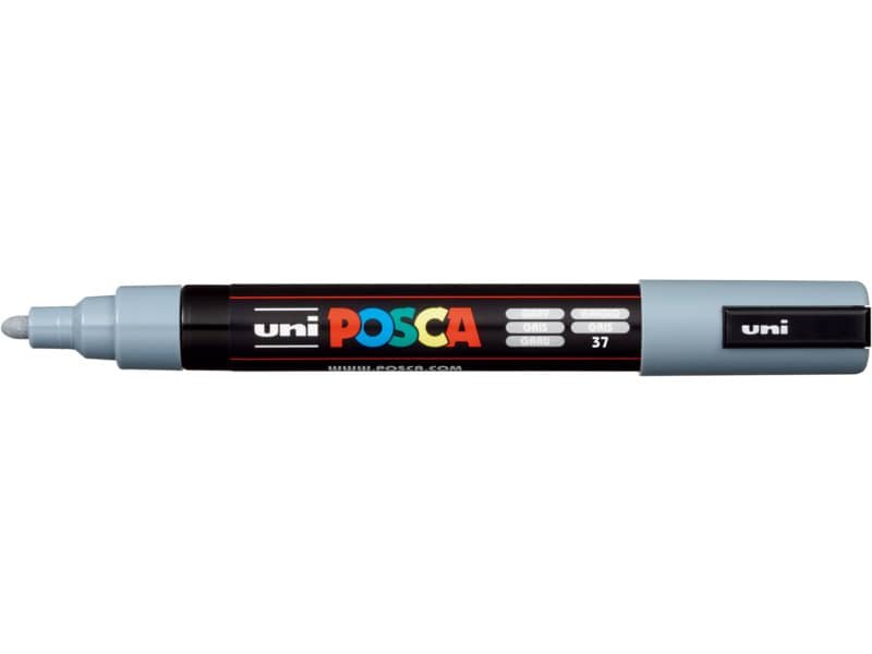 Marcatore a tempera Posca Uni-Ball punta media 2,5 mm grigio M PC5M GR